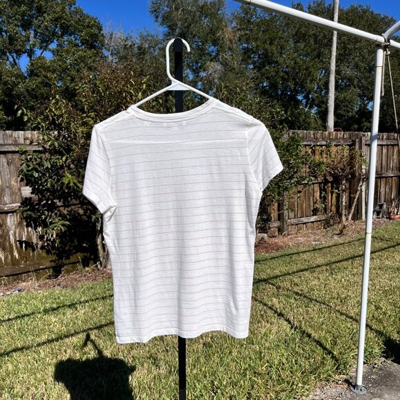 Vince Crew Neck Pima Cotton Striped Short Sleeve T Shirt Size S - Picture 2 of 7